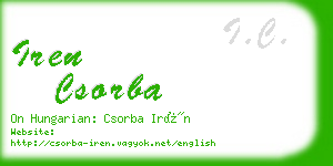 iren csorba business card